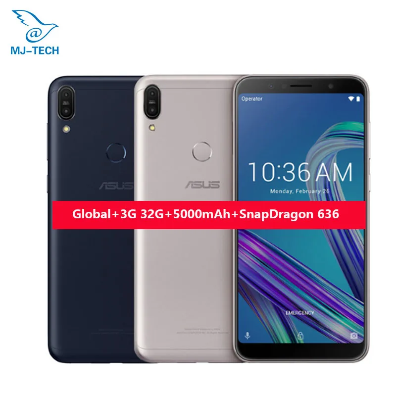 Мобильный телефон ASUS ZenFone Max Pro M1 64G ZB602KL 4G LTE 6 дюймов Snapdragon 636 Android 8 1 Face ID 16.0MP 3