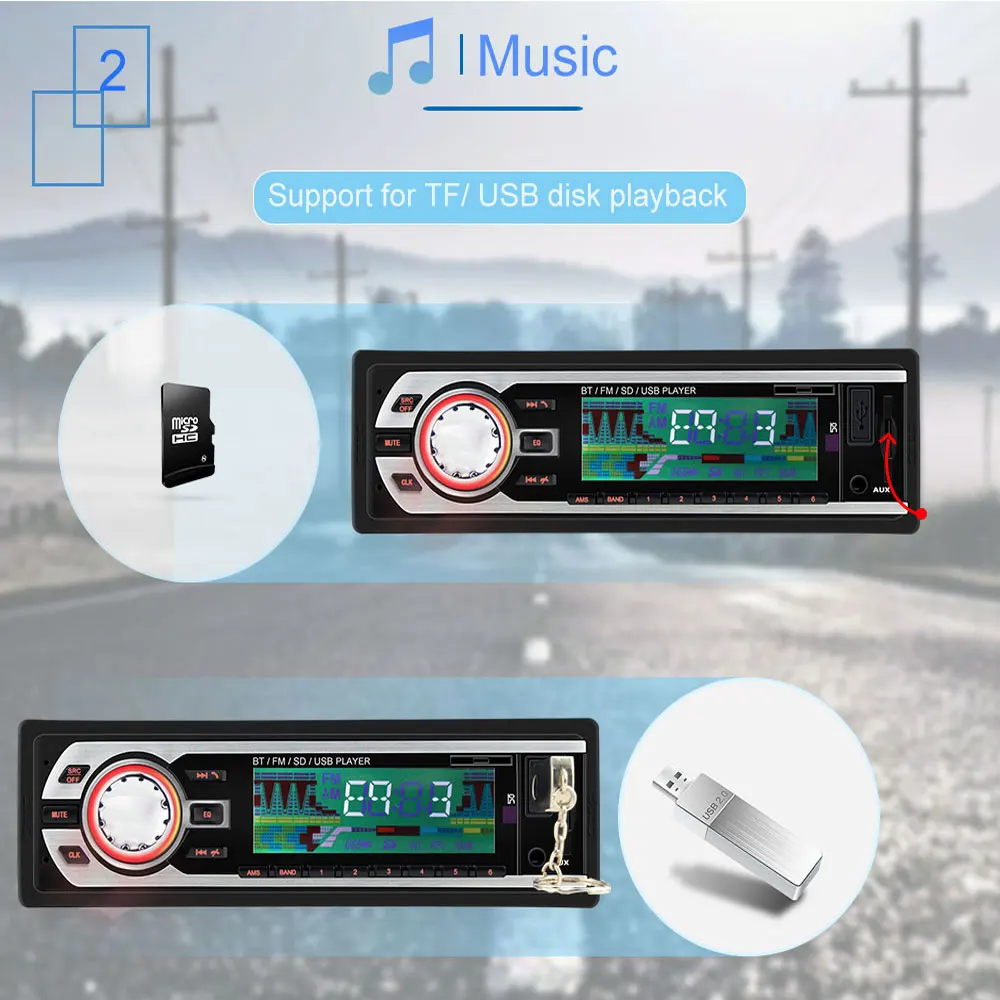 Авторадио Авто стерео 1 Din автомагнитола 24 в bluetooth V2.0 FM Aux Входной приемник