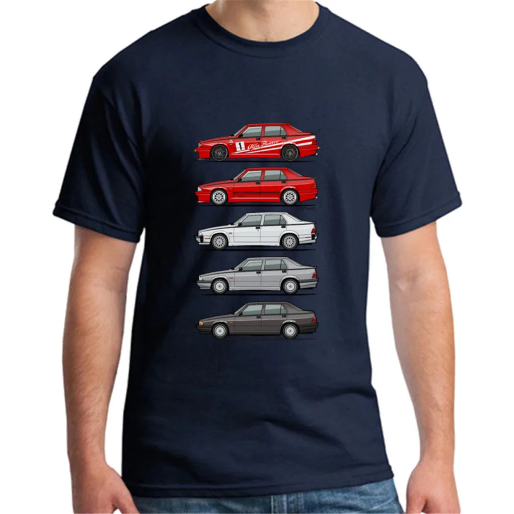 Stack of Alfa Romeo 75 T Shirt Milano Tipo 16 Boy Cotton Short Sleeve Crewneck tshirt Adult Garment 2018 Graphic T-shirt For Men | Мужская