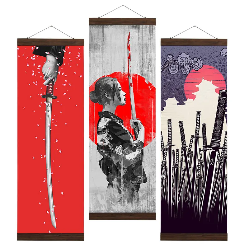 Artryst японский Ukiyo самурайский меч холст плакат Настенная картина для домашнего