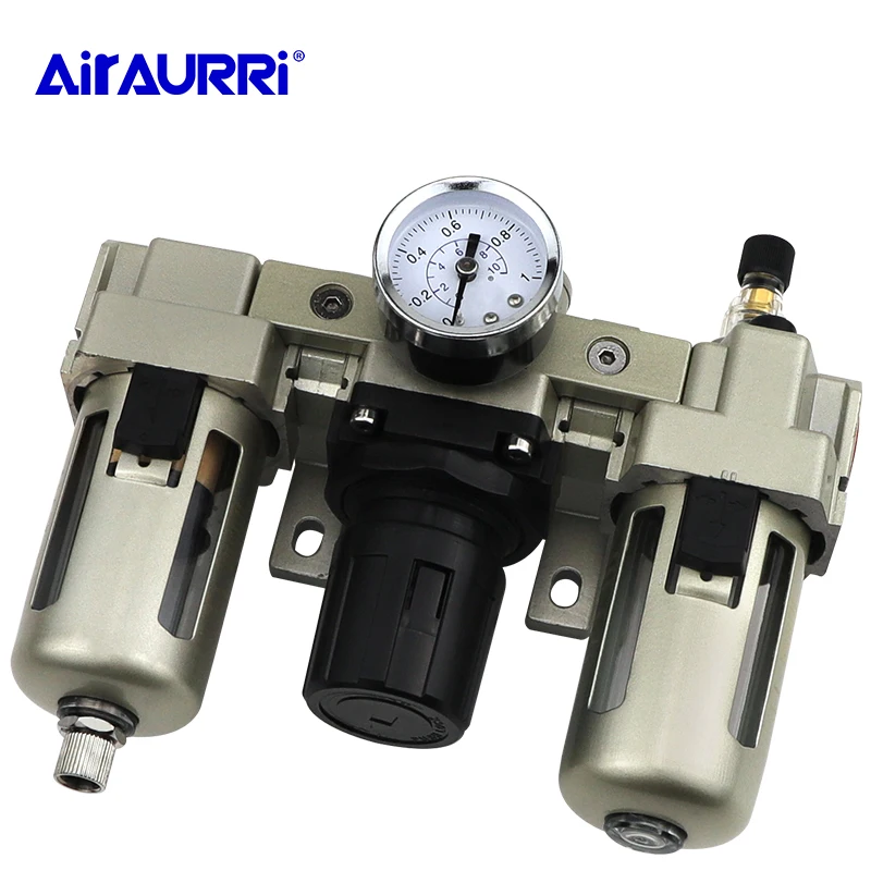 

AF4000 + AR4000 + AL4000 1/2"Air Filter Regulator Combination AC4000-04 AC4000-04D F.R.L Three Union Air Source Treatment