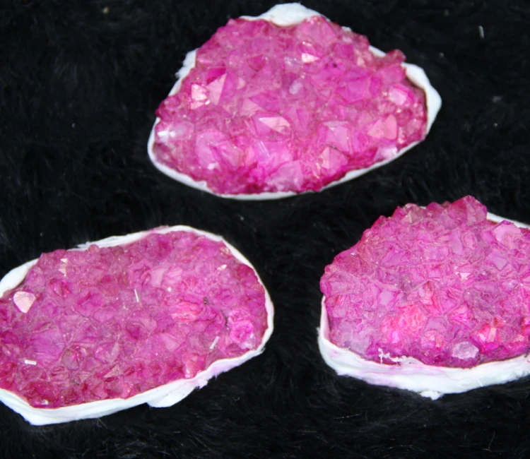 

3pcs Druzy Drusy Crystal Geode Beads Quartz Gems Stone Pendant Hole Beads