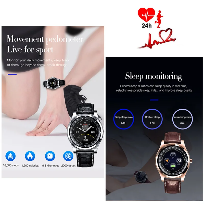 Мужские Смарт часы BINSSAW с камерой Bluetooth SIM SD картой цифровые для телефона Android