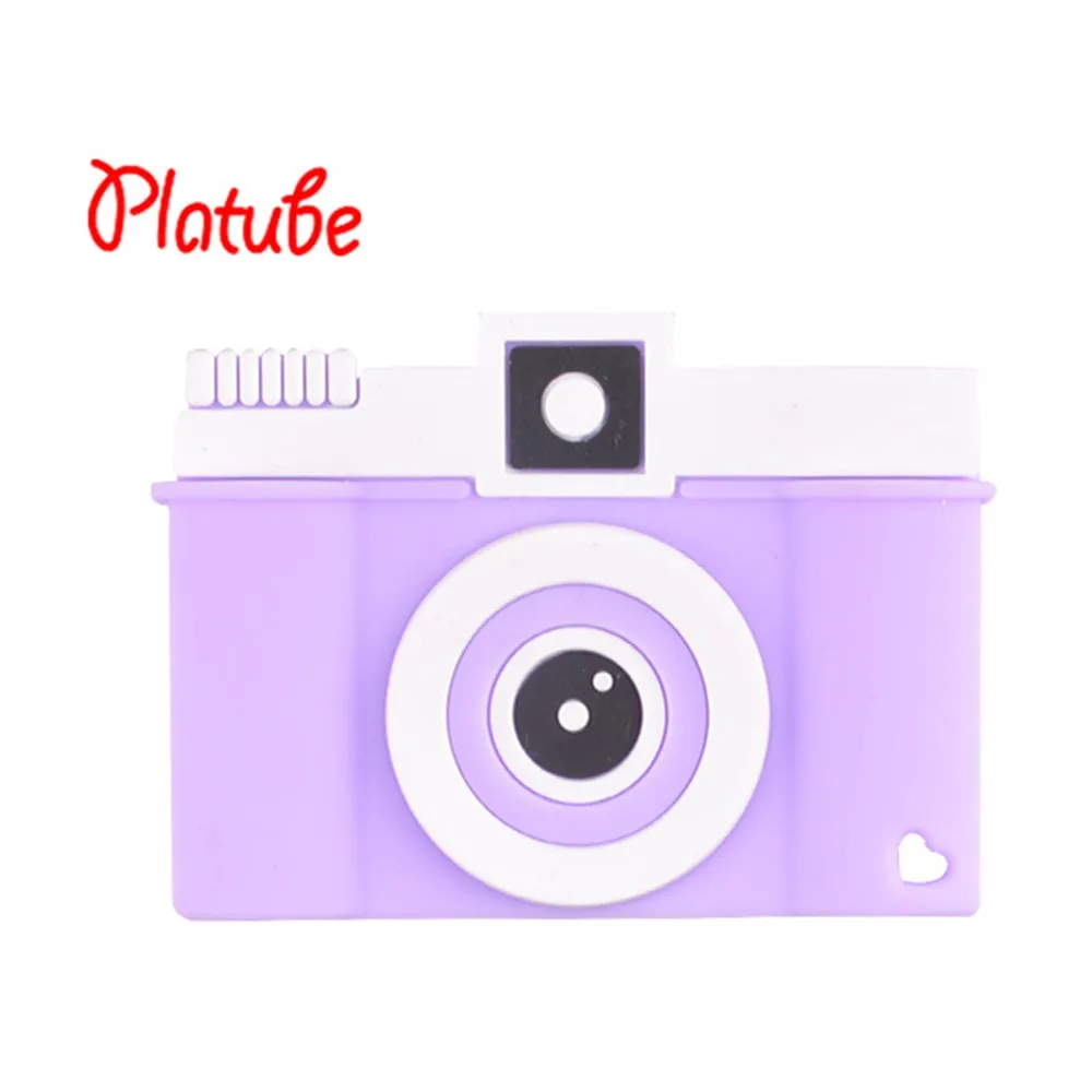 camera purple Силиконовый грызунок пищевой силикон Прорезыватели для зубов мультфильм детский Прорезыватель без БФА, подвеска-прорезыватель ожерелье аксессуары детские для новорожденных силиконовые прорезыватели грызунок силиконовый - Цвет: camera purple