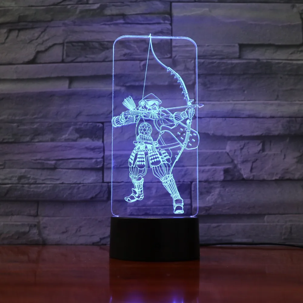 3D лампа Bowmasters удивительная Оптическая иллюзия акриловая панель USB кабель 7 цветов