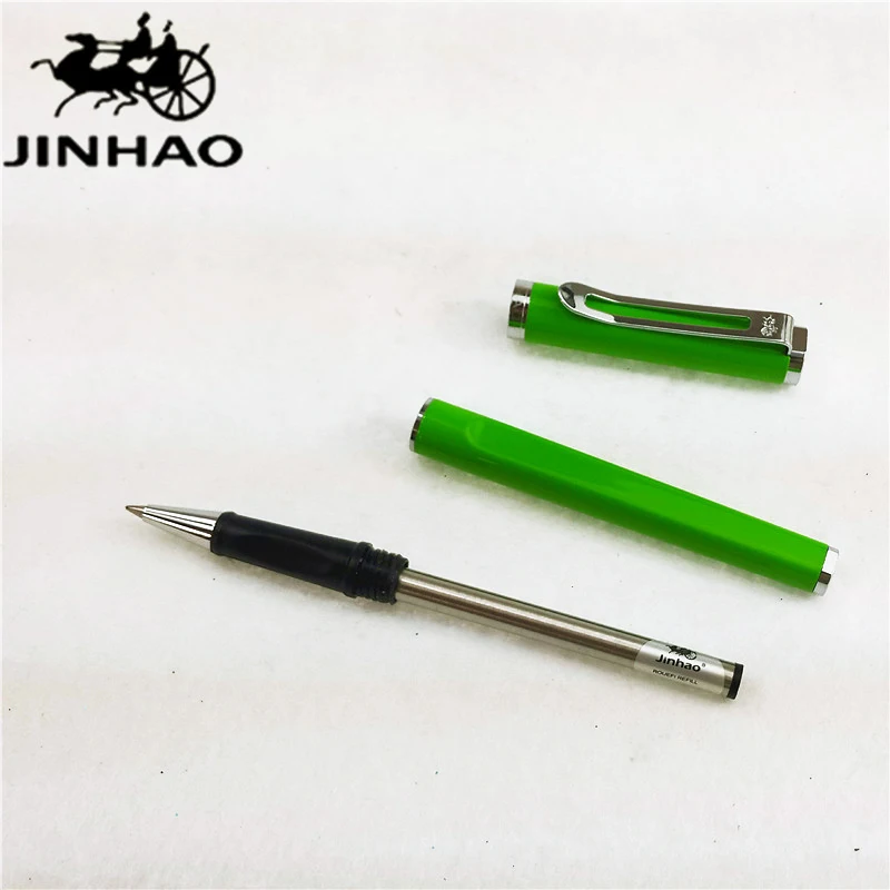 1 шт./лот JINHAO 799 Ролика Шариковая Ручка Jinhao Зеленый Ручки Серебро Клип Школьные