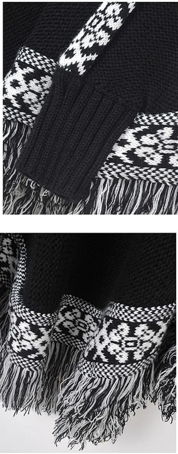 Женский свитер с бахромой Зимний пуловер рукавом летучая мышь 6 цветов |