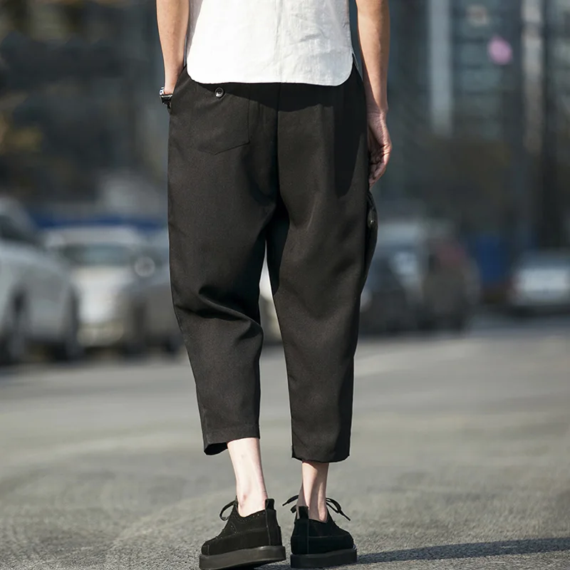 Мешковатые штаны-шаровары для мужчин в стиле хип-хоп Summercasual Drop Crotch Joggers для мужчин s брюки для девочек свободный высокий уличный хип-хоп Уличная одежда Lc7026 - Цвет: BLack