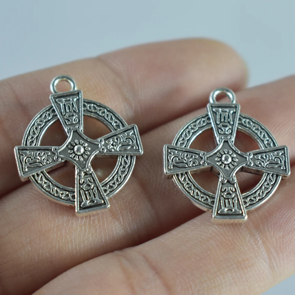 16 штук 24x20 мм античная серебряная подвеска с подвеской крест для изготовления
