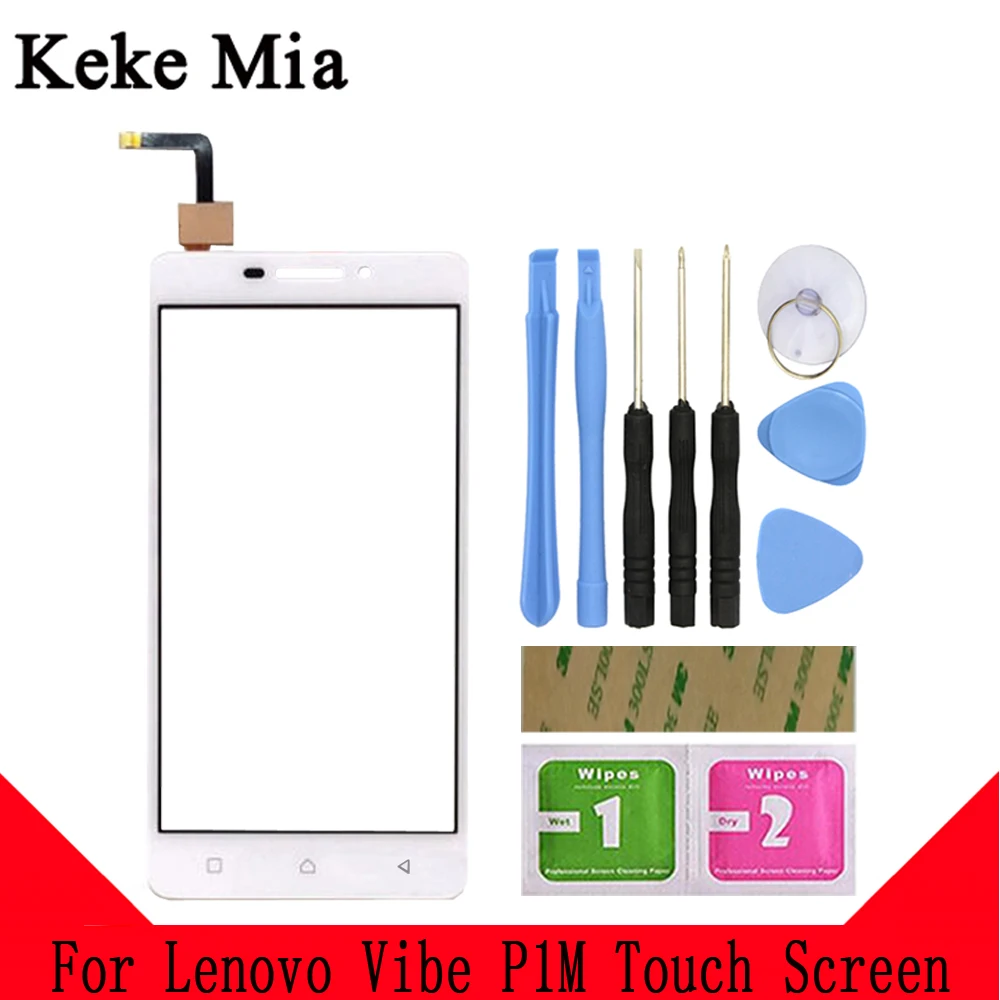 White With Tools Keke Миа 5," мобильный телефон сенсорный экран для lenovo Vibe P1m P1m a40 P1ma40 P1mc50 сенсорная панель стекло объектив тачпад дигитайзер - Цвет: White With Tools