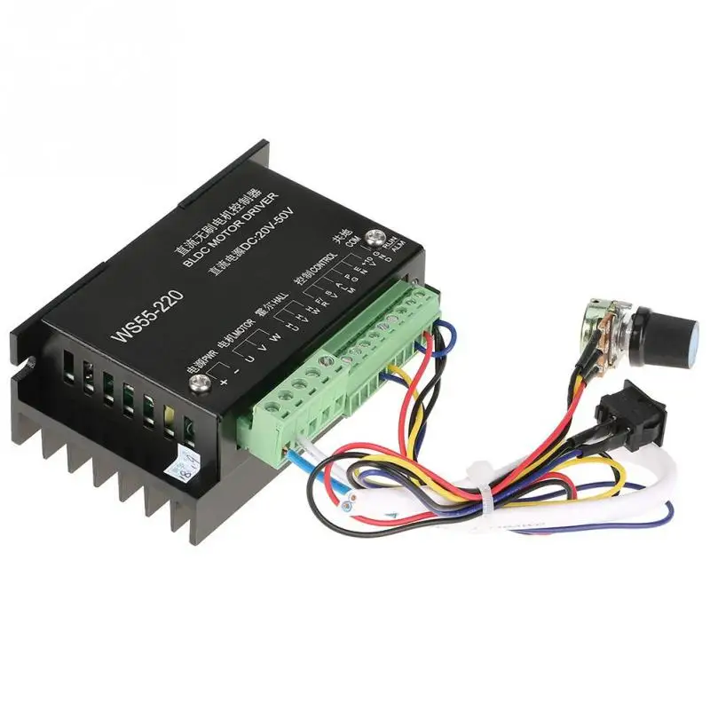 WS55-220 DC 48V 500W CNC контроллер драйвера электродвигателя 3-фазный BLDC драйвер шпинделя 20-50 В постоянного тока Электрический инструмент
