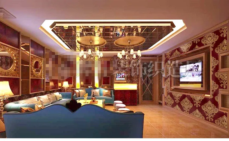 1.37m wide 3d flash wall cloth European wall paper bar wallpaper entertainment hall decoration gold foil metal texture laser
