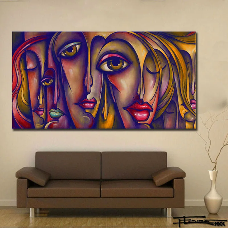 Чистая ручная роспись маслом на холсте люди секс девушка большие глаза настенное