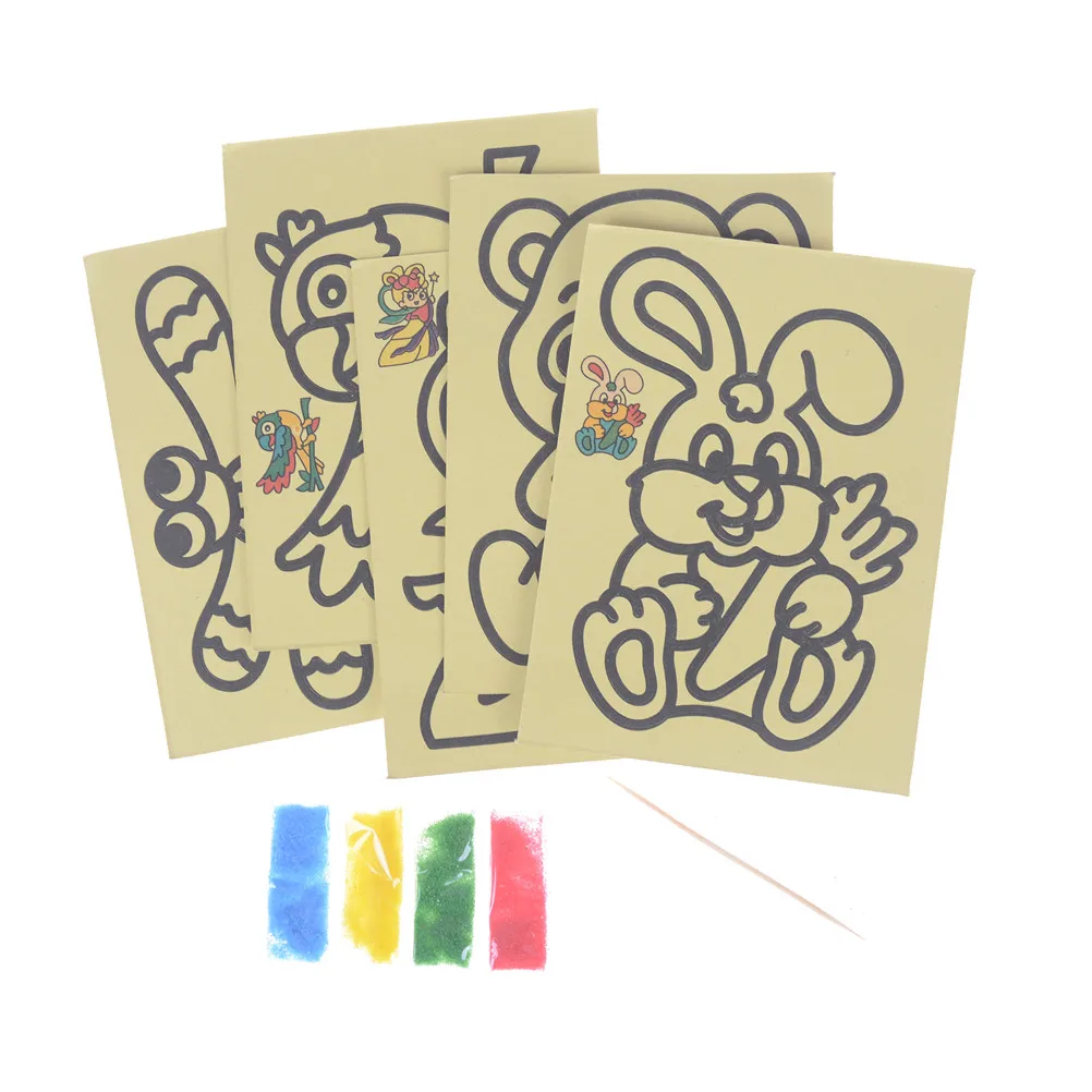 

5pcs/lot Sand Painting Pictures Kid Children Kids Drawing Toys DIY Crafts Education Toy for boys and girls