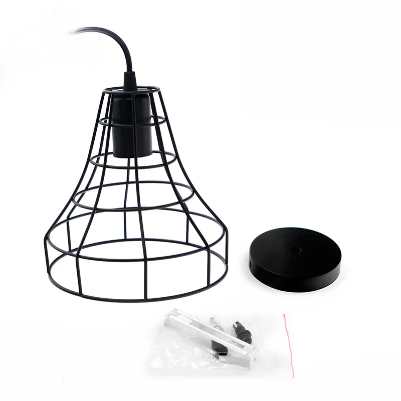 T.Y.S Retro Loft Vintage Pendant Lights Black Cage Hanging Lamp Restaurant Kitchen Dining Decor Modern suspended ceiling lamps | Лампы и