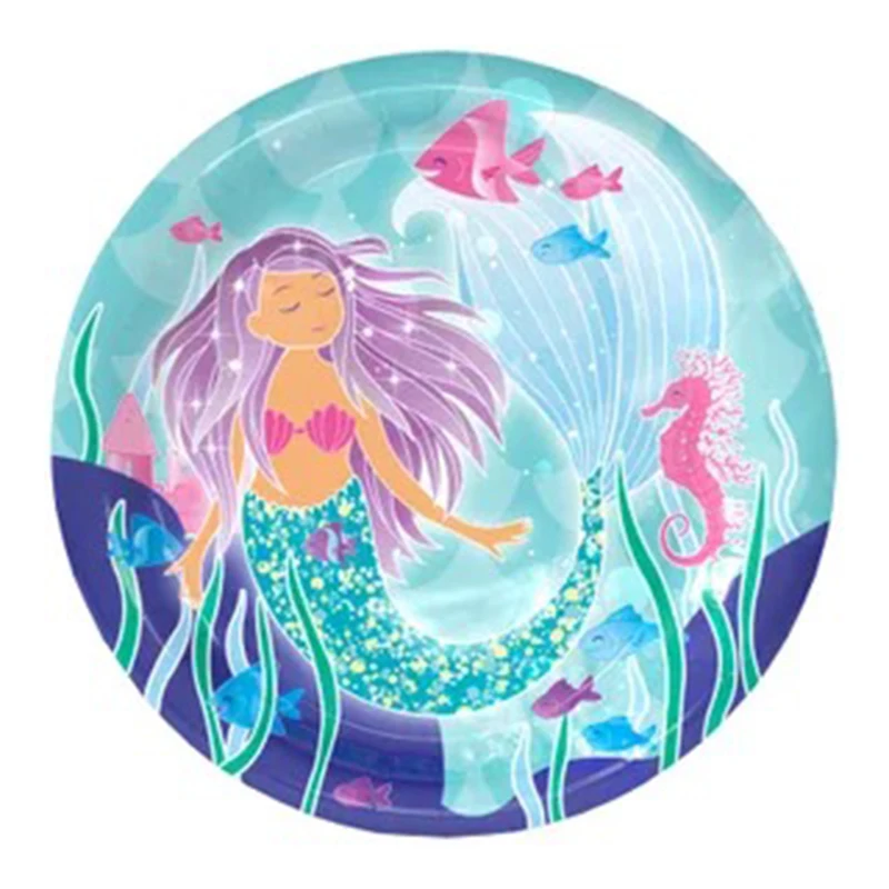 

48pcs/set mermaid Party Supplies Wedding Decoration mermaid Birthday Party Decoration Kids baby shower mermaid Aniversario Decor