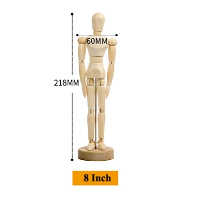 8 Inch Human Ермакова Деревянный Манекен ручной рисунок эскиз Манекен Модель деревянный манекен с подставкой подвижные конечности человека художника модель - Цвет: 8 Inch Human