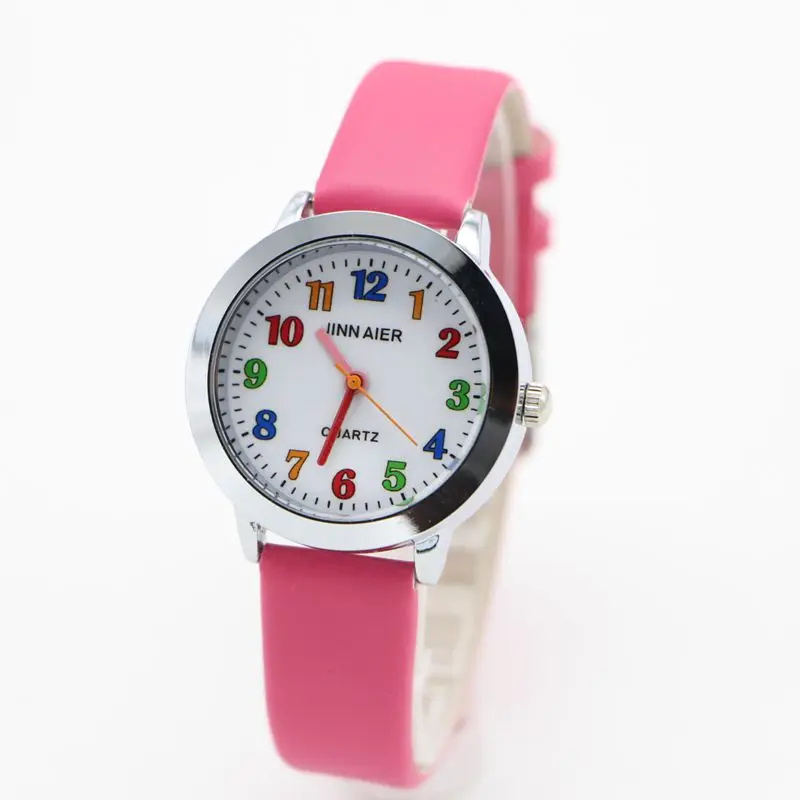 Часы Детские кварцевые с кожаным ремешком для мальчиков и девочек | Наручные часы