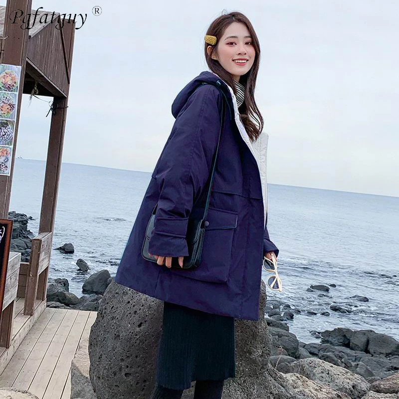 Зимняя куртка женская парка Женская 2018 зима большой карман пуховик с хлопковой