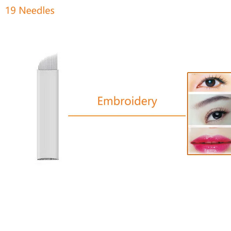 Татуажные иглы для перманентного макияжа лезвия тату 100 шт. 19Pin 3D вышивка бровей