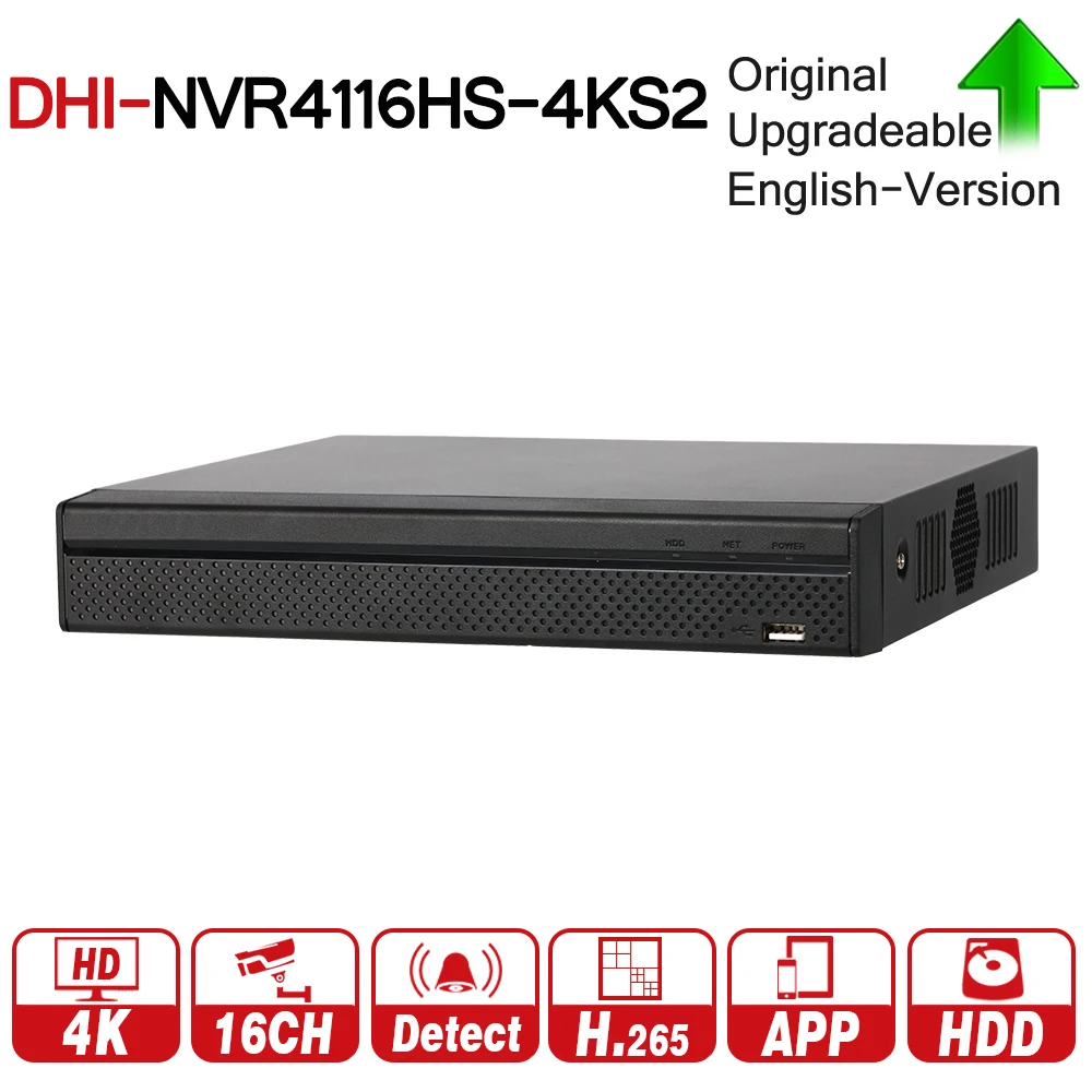DH NVR4116HS 4KS2 NVR 16 канальный компактный 1U 4 К и H.265 Lite Сетевой Видео Регистраторы
