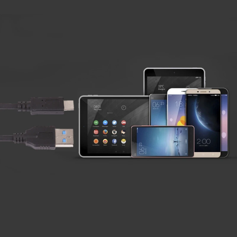 1M 1.8M 3M Type C to USB 3.0 Cable Male Connector USB-C A Reversible Data Cables For Samsung S8 Xiaomi Huawei | Электроника