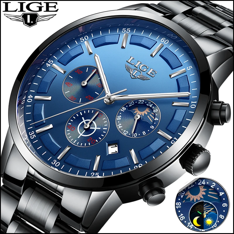 Часы relojes hombre 2018 мужские Роскошные брендовые спортивные черные