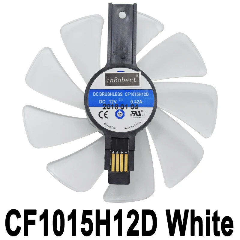 95 мм CF1015H12D Шестерня светодиодный вентилятор кулер Замена для Sapphire NITRO RX580 RX570 RX480 RX470 4N001-02-20G вентиляторы для видеокарт - Цвет лезвия: White