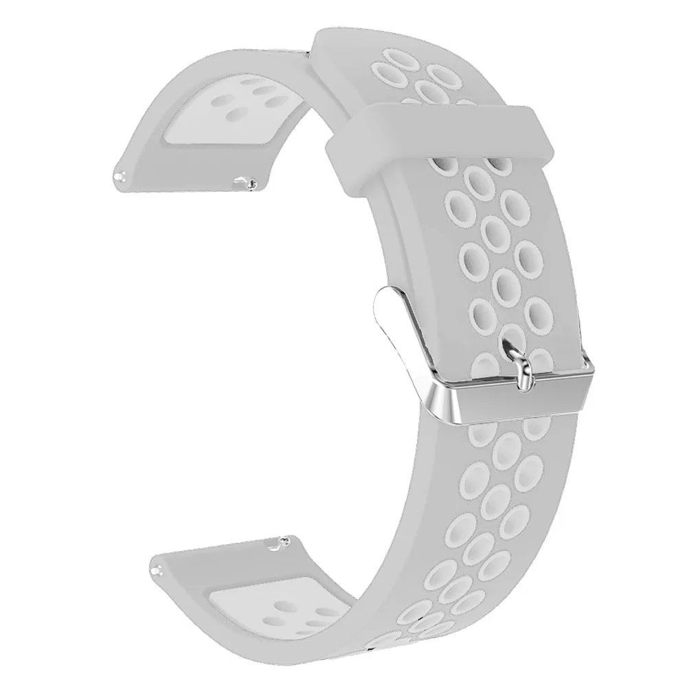 20 22 мм Galaxy watch 46 мм ремешок для samsung gear sport S2 S3 Classic Frontier watch Band huami amazfit pace Bip BIT Lite band - Цвет ремешка: Gray white