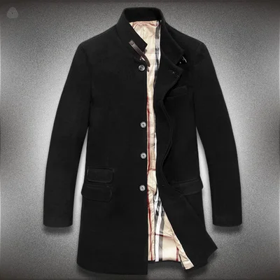 2015 Winter Slim wool coat top luxury British style men's single-breasted long sub-paragraph woolen fashion male M-XXXL | Мужская