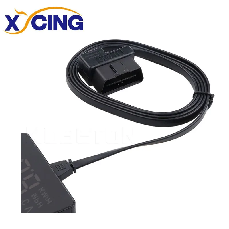 Кабель XYCING автомобильный HUD OBD2 для лобового стекла, проектора, цифровой спидометр, 1,5 м, 16-контактный кабель, диагностический инструмент H8 - изображение