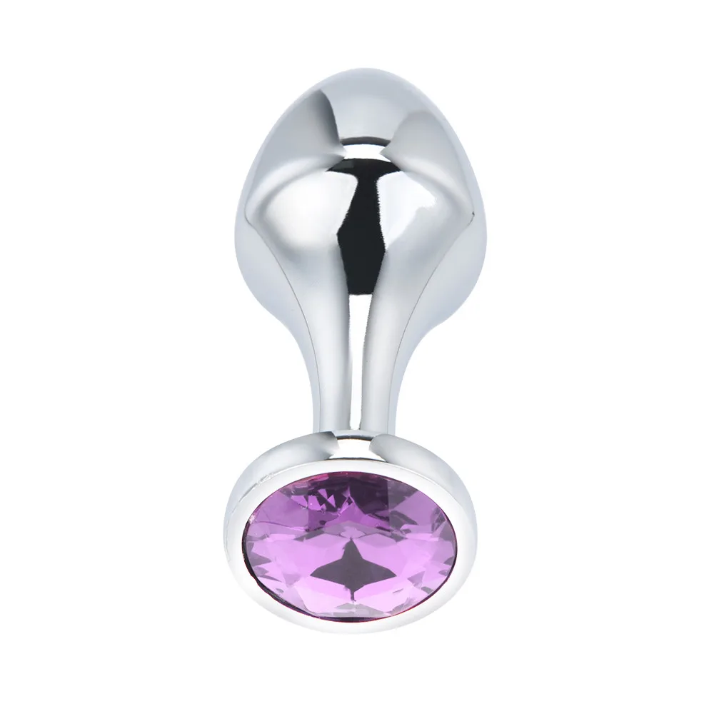 Анальная пробка металлическая круглая основа с ювелирными изделиями розами для