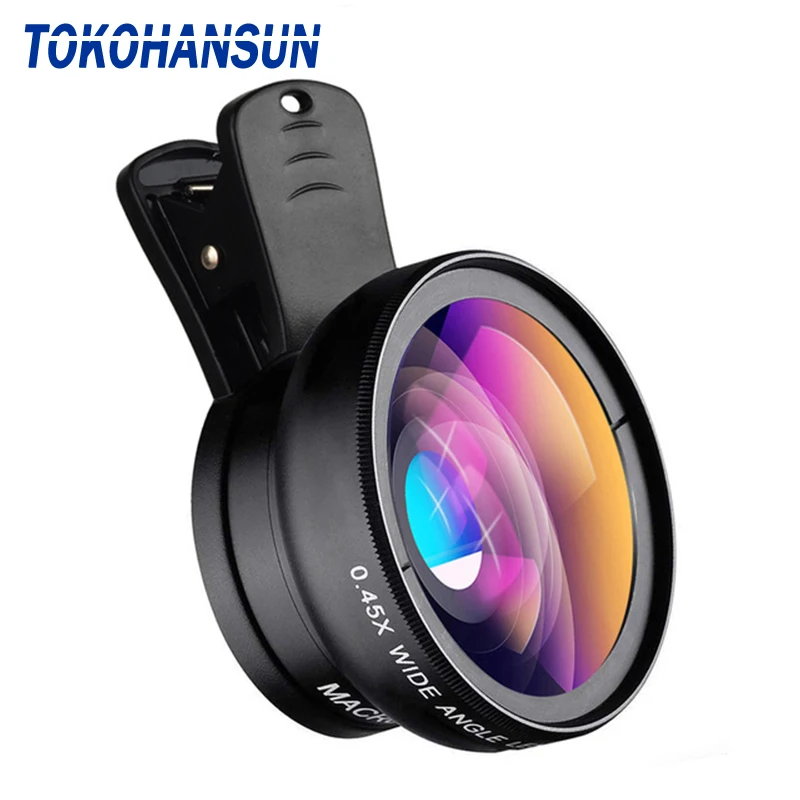 TOKOHANSUN HD 37 мм 0.45x супер широкоугольный объектив с 12.5x макрообъективом для iPhone 6 Plus 5S