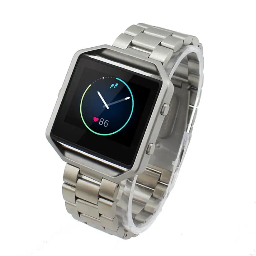 Ремешок HL из 2017 натуральной стали для часов браслет Fitbit Blaze с трекером активности