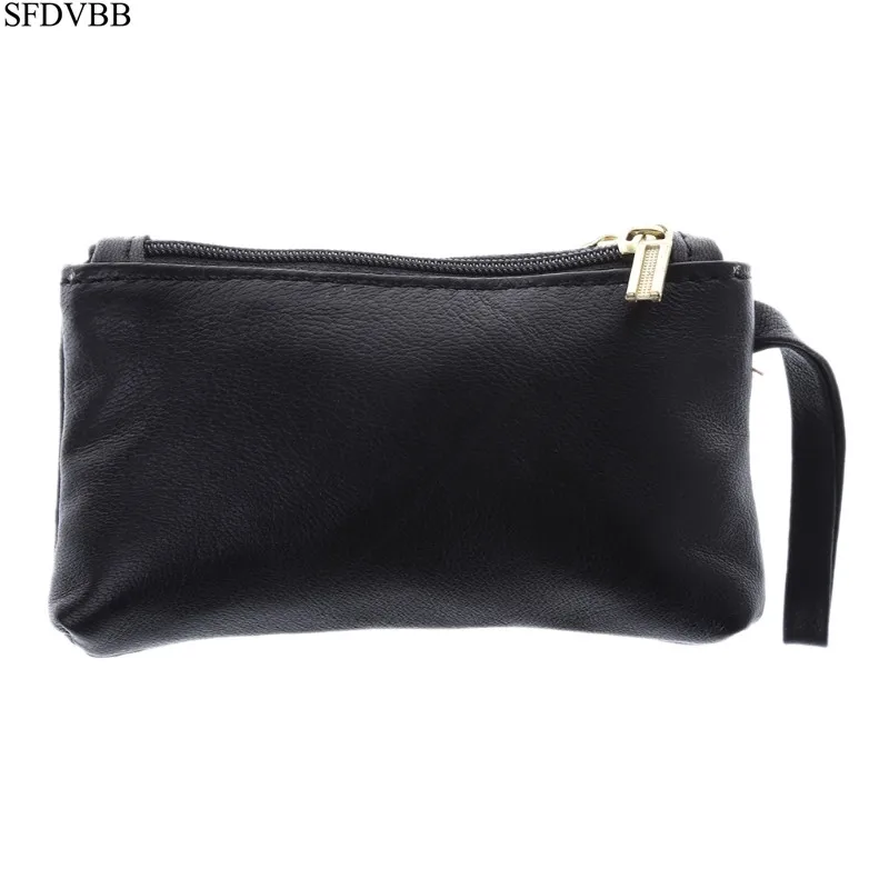 Black Coin bag Мягкий мужской женский держатель для карт, монет, ключей, портативный кошелек на молнии, сумка, кошелек, чехол - Цвет: Black Coin bag
