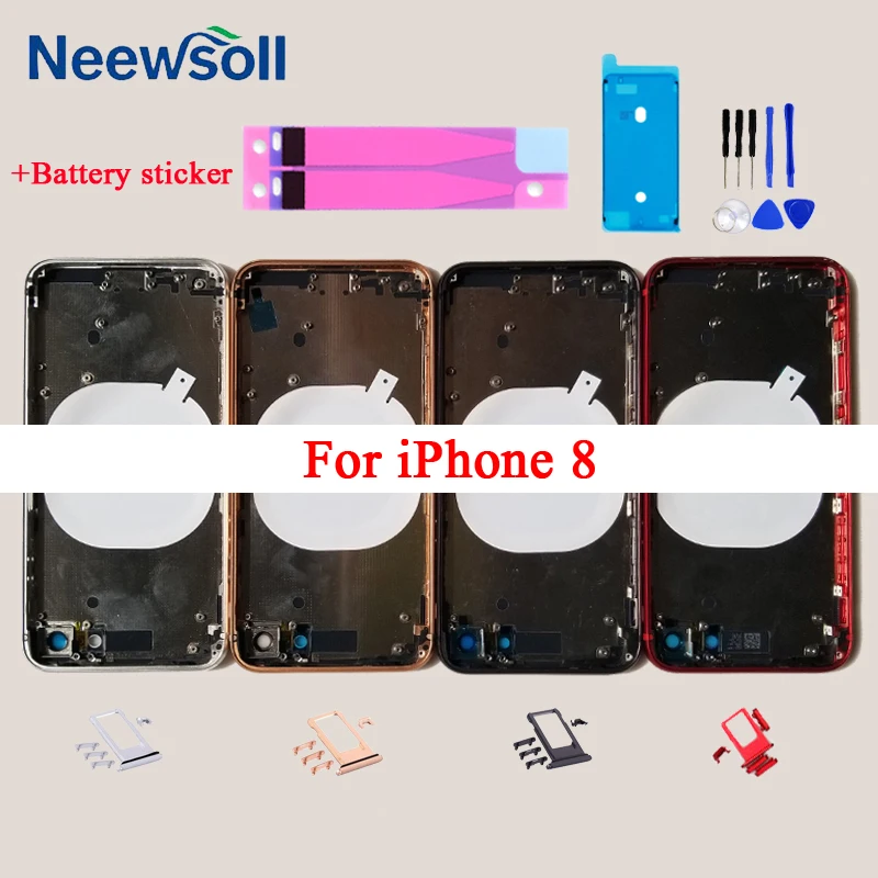 Neewsoll для iphone 8 8G задняя средняя рамка Корпус в сборе крышка аккумулятора замена