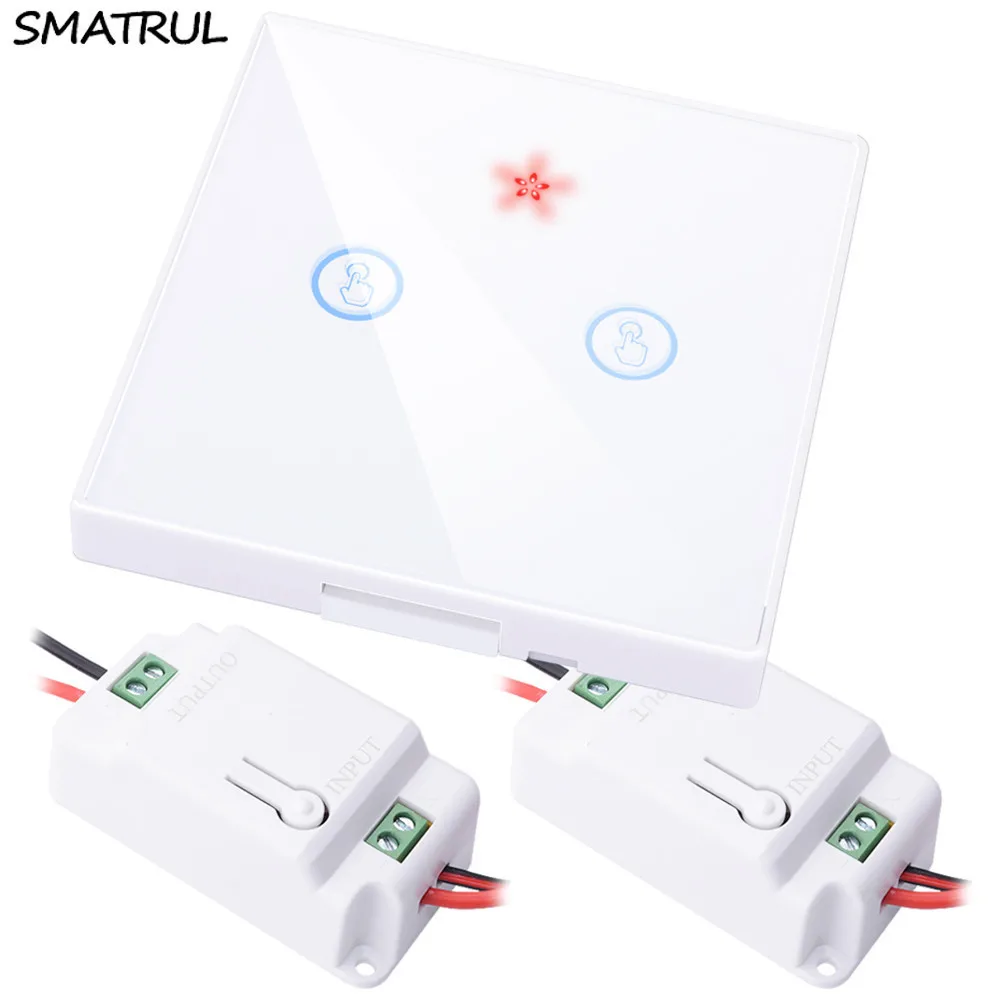 SMATRUL 2 банды умный беспроводной сенсорный выключатель свет стеклянный экран RF