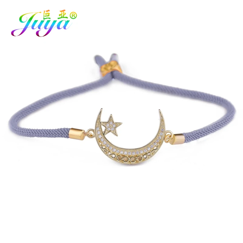 Gold Gray Juya ручной работы мусульманский для молитв Бог браслеты для женщин и мужчин ручной работы религиозный исламский полумесяц Шарм с Луной и звездой браслеты поставки - Окраска металла: Gold Gray