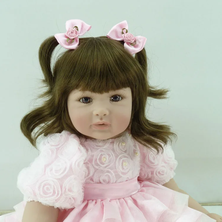 

DollMai Exquisite Children doll Bebe reborn toddler girl playmate l.o.l 24" 60cm silicone reborn baby dolls toys gift