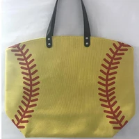 wholesale personalized softball baseball mom tote bags yellow softball bag tote bag size 564421cm