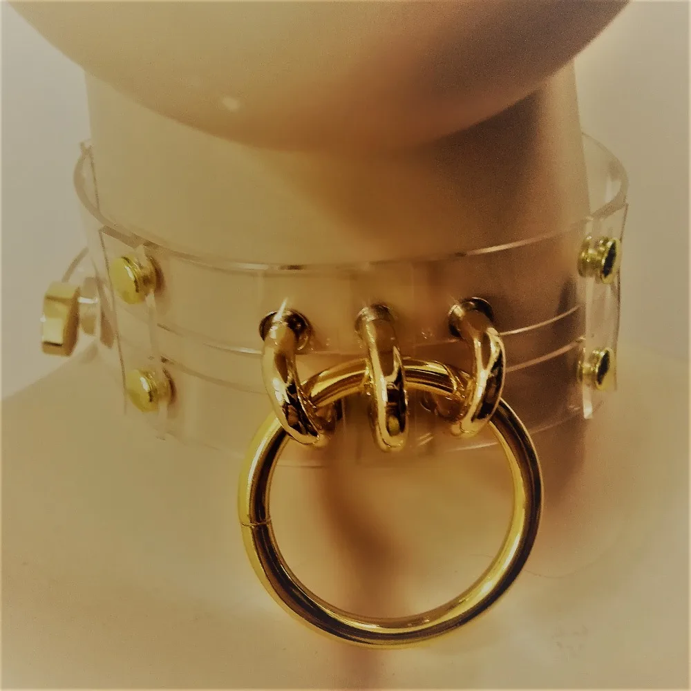 Харадзюку ручная работа сексуальное ожерелье из прозрачной кожи Круглый Цветной