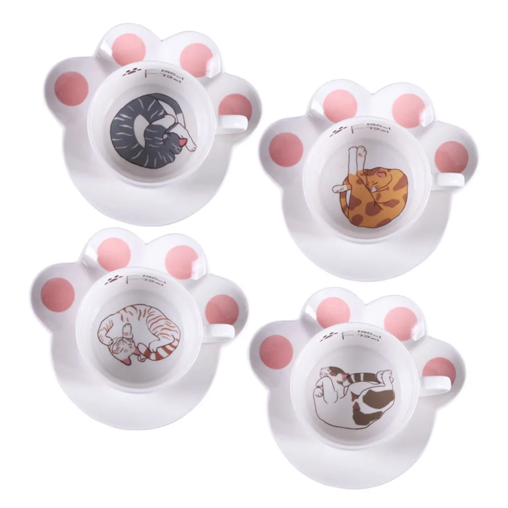 Мультфильм кошка Кофе Набор Творческий Молоко завтрак чашки и блюдца