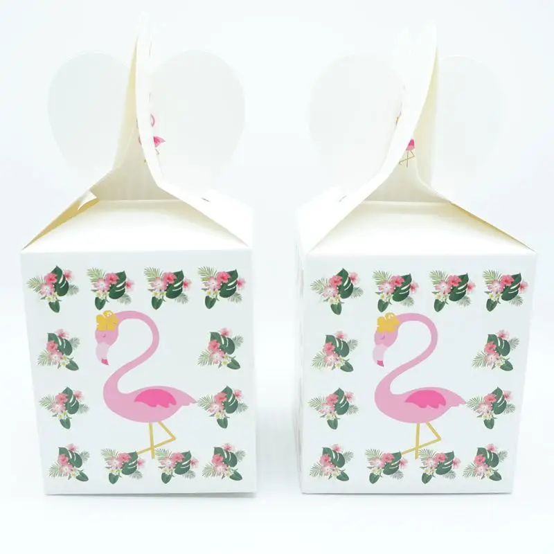 Cnady Box 6pcs Фламинго одноразовые наборы посуды бумажные чашки тарелки салфетки соломинки столовая посуда для украшения на свадьбу на день рождения вечерние принадлежности - Цвет: Cnady Box 6pcs