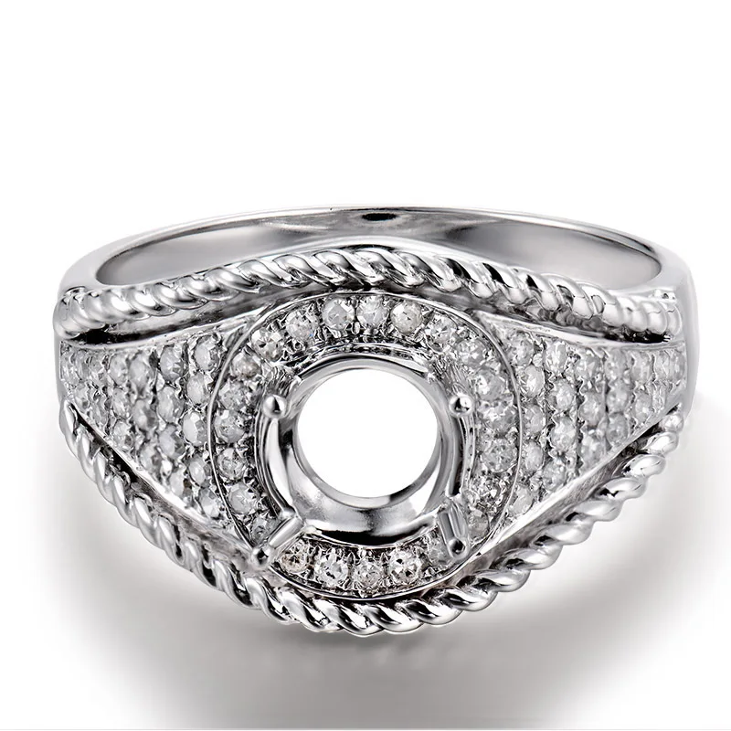 Роскошные круглые мужские обручальные кольца 6x6 мм из белого золота 14 карат с