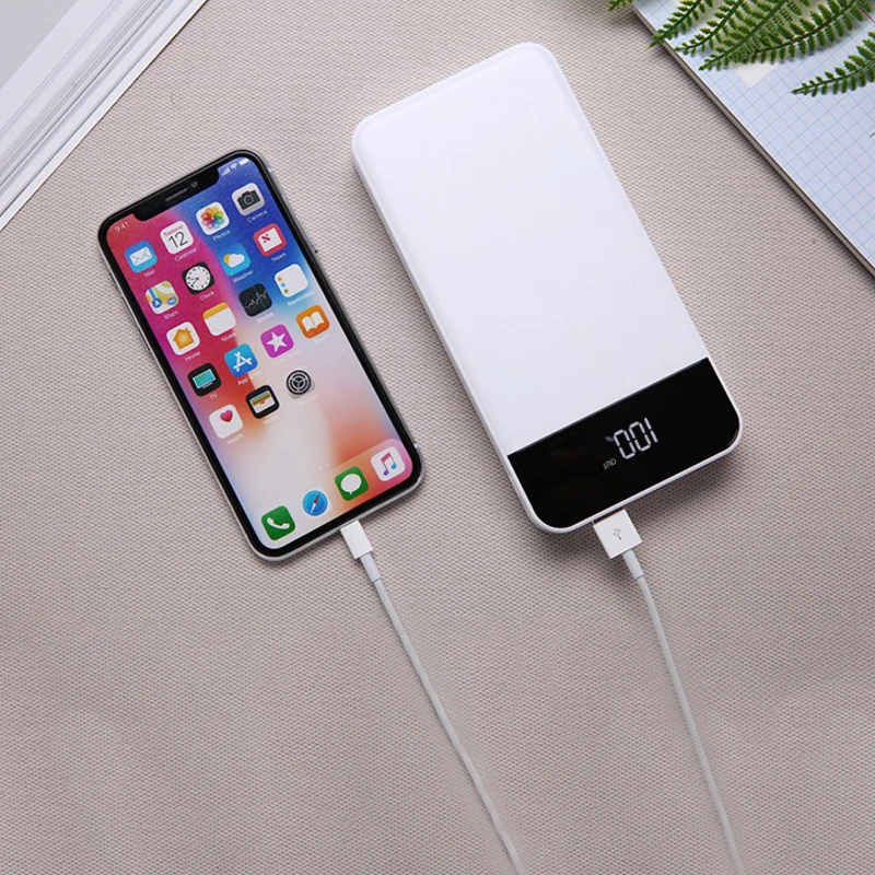 20000 мАч Внешний аккумулятор 4USB Мобильный ЖК дисплей цифровой Зарядка сокровище