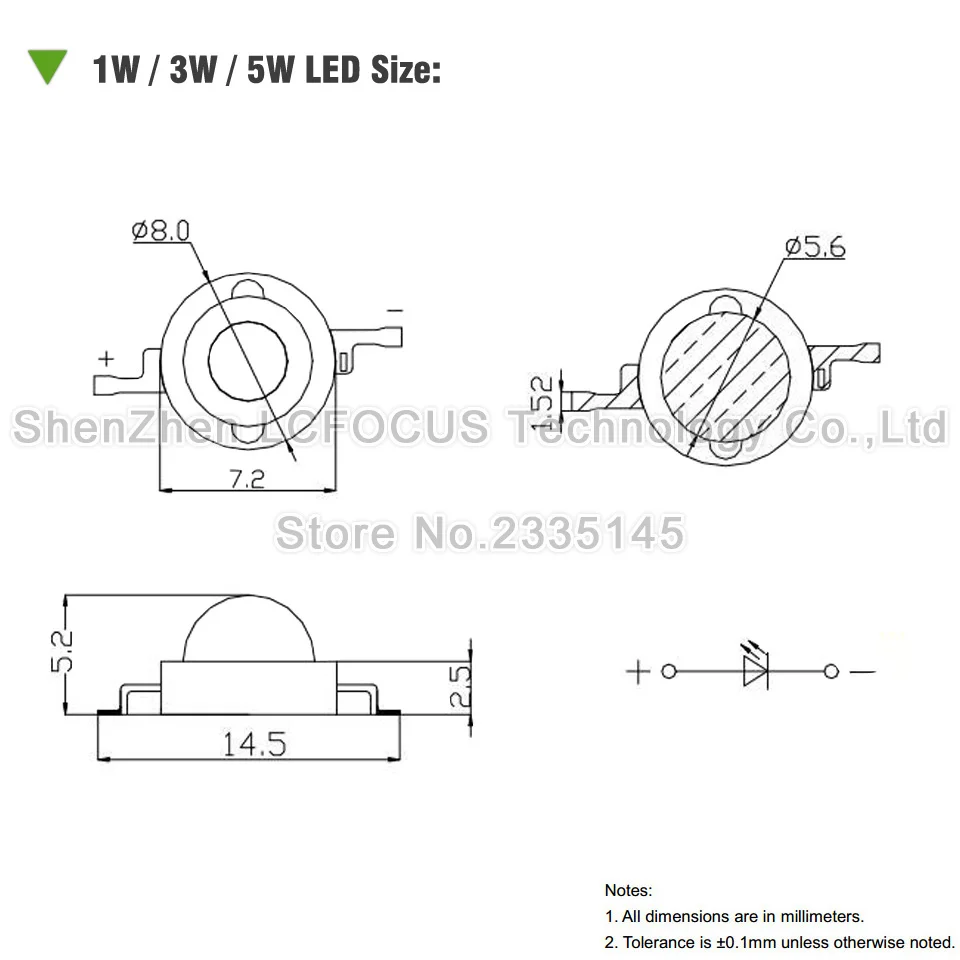 Высокомощный светодиодный чип 5 Вт Янтарный 595 600нм COB диод SMD для DIY 20 30 50 100