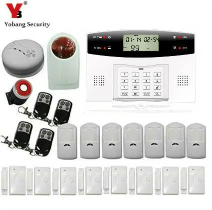 

Yobang Охранная GSM сигнализация с русским французским испанским английским итальянским для опциональной беспроводной сигнализации Встроенна...