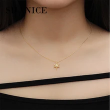 SHANICE ожерелье с подвеской в виде звезды для офисных леди из натуральной 925 пробы серебряная с золотом цепь ожерелье s CZ кубический цирконий хорошее ювелирное изделие бренд