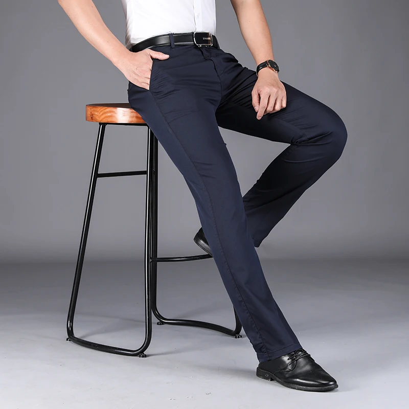 Весенне-летние тонкие мужские штаны брендовая одежда хлопковые прямые брюки