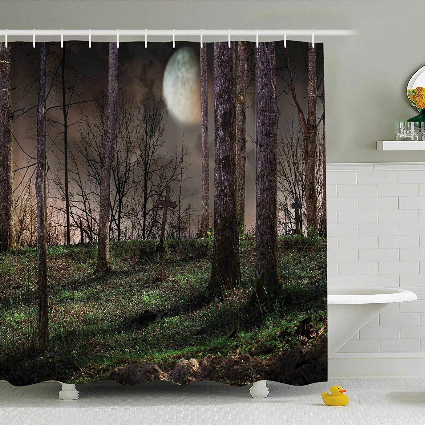 Европейский стиль набор занавесок для душа с крючками осенняя занавеска ванной